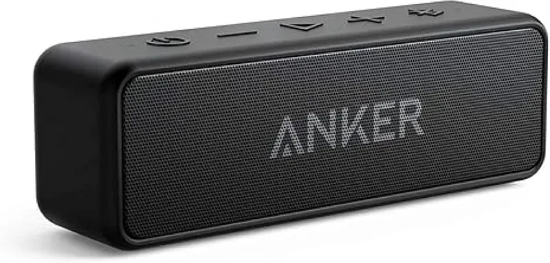 Soundcore 2 Bluetooth-luidspreker by Anker - Fantastisch geluid - Enorme bas met dubbele basdrivers - 24-uurs accu - Verbeterde IPX7 waterbescherming - Draadloze luidspreker voor iPhone en Samsung van Soundcore in Zwart – productfoto