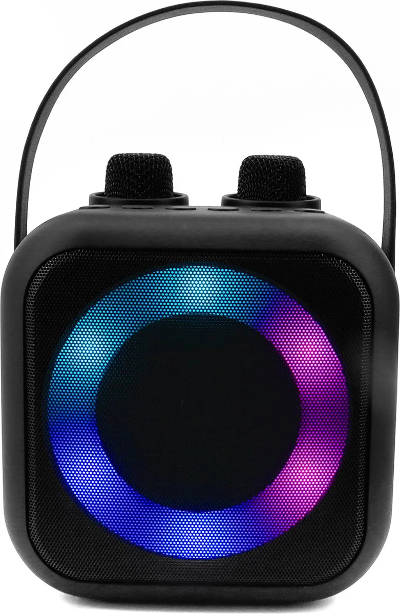 BT2024SW - draagbaar Bluetooth karaokesysteem met 2 Bluetooth microfoons by Soundmaster in Black – product photo