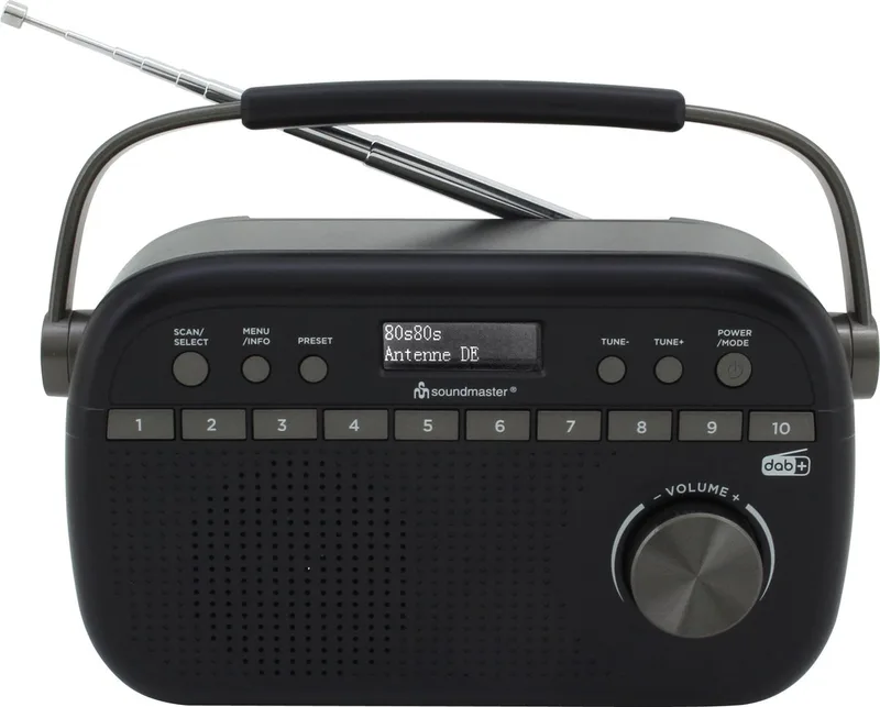 DAB280SW - Draagbare digitale DAB+/FM-radio van Soundmaster in Zwart – productfoto