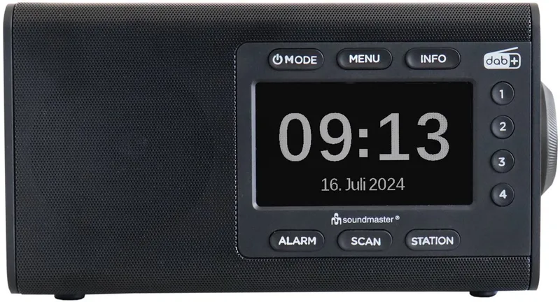 DAB900SW DAB+radio met 4,3” kleurendisplay, grote buttons, voorkeuzezenders, klok, wekker en bluetooth by Soundmaster in Black – product photo