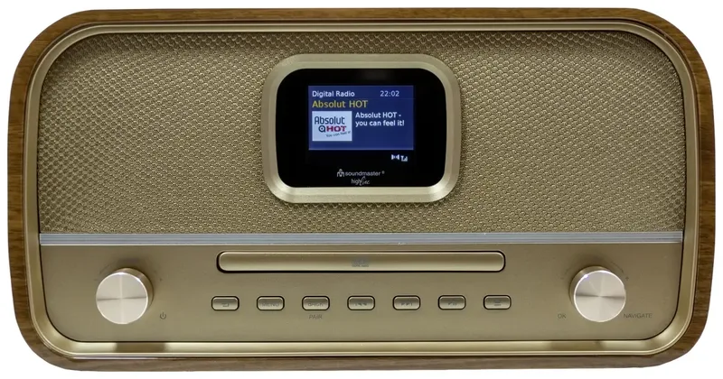 DAB970BR1 Tischradio DAB+, UKW AUX, Bluetooth®, CD, USB Akku-Ladefunktion, Inkl. Fernbedienung, Weckfunktion Braun från Soundmaster – produktbild 3 av 3