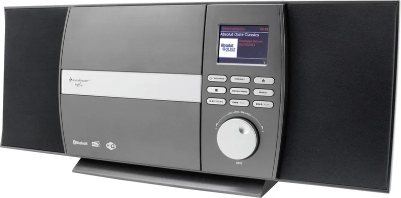 ICD1010AN - Stereo muziekcenter met internet, DAB+, CD, Bluetooth en App Control van Soundmaster in Zwart – productfoto
