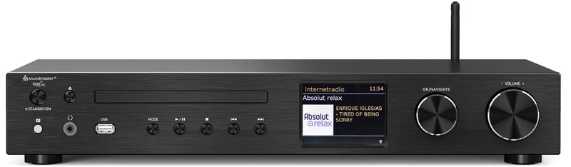 ICD4350SW - Stereo HiFi muziekcenter met internetradio, DAB+, CD/MP3, USB en Bluetooth van Soundmaster in Zwart – productfoto