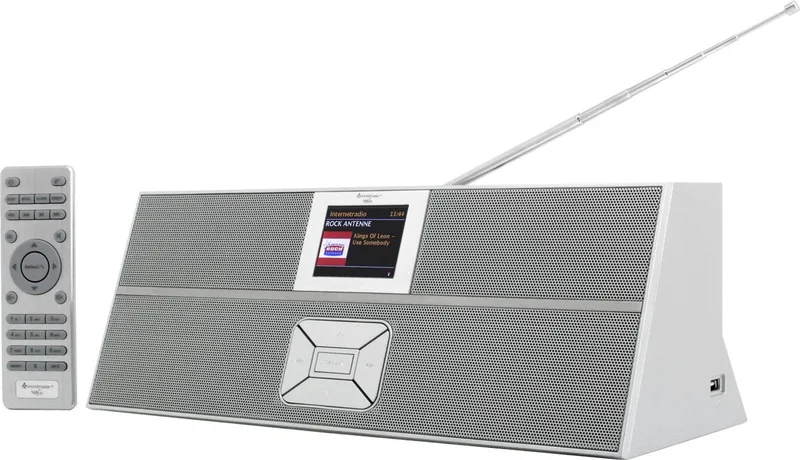 IR3300SI - Internet-, DAB+, FM-radio, netwerkspeler met Amazon spraakondersteuning van Soundmaster in Zilver – productfoto