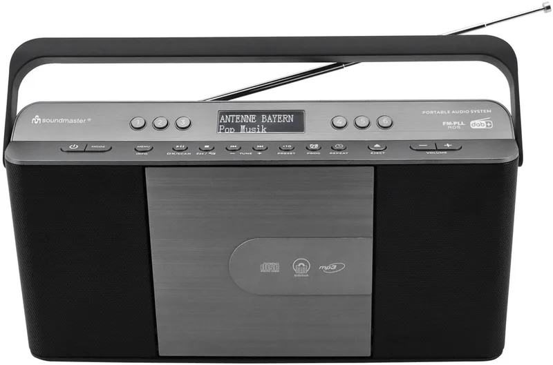 RCD1870SW - Draagbare radio - DAB+ - FM - CD/MP3 - USB, dubbel alarm, bass treble regeling by Soundmaster in Anthracite – product photo