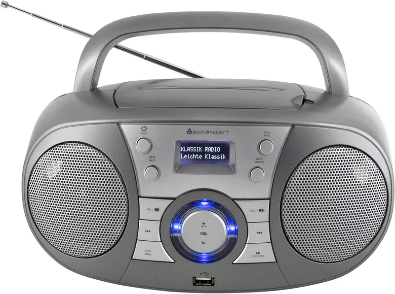 SCD1800TI - Boombox met DAB+/FM-radio, CD/MP3-speler, bluetooth en USB van Soundmaster in Zilver – productfoto