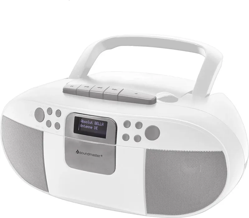 SCD7800WE - Boombox met DAB+/FM-radio, CD, MP3, USB en cassettespeler van Soundmaster in Wit – productfoto