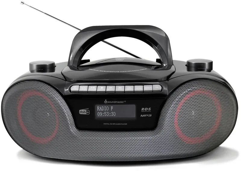 SCD8300SW - Boombox met DAB+/FM-radio, CD, MP3, USB en bluetooth by Soundmaster in Black – product photo