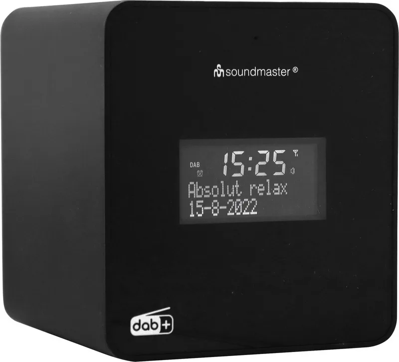 UR109SW - Wekkerradio, DAB+ met spraakfunctie van Soundmaster in Zwart – productfoto