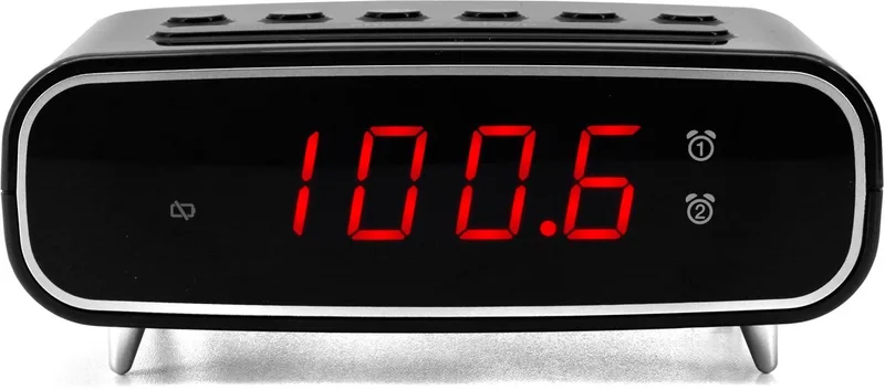 UR111SW - FM wekkerradio - dubbel alarm - • 10 voorkeurzenders van Soundmaster in Zwart – productfoto