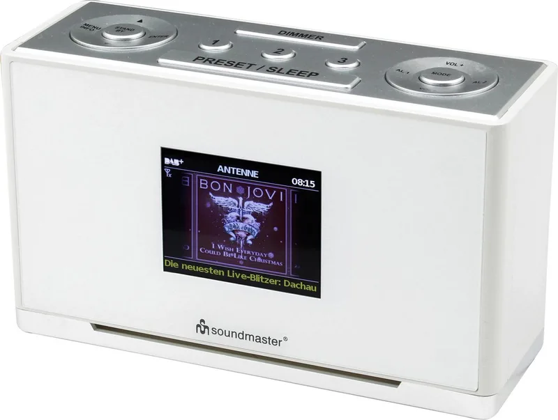 UR240WE - Digitale wekkerradio, DAB+/FM, met kleurendisplay van Soundmaster in Wit – productfoto