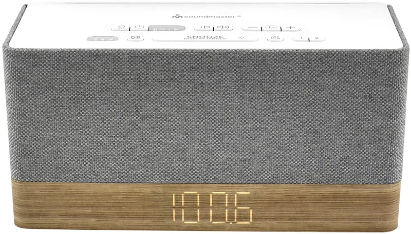 UR630WE - wekkerradio met Bluetooth en USB laadfunctie van Soundmaster in Wit, Grijs – productfoto