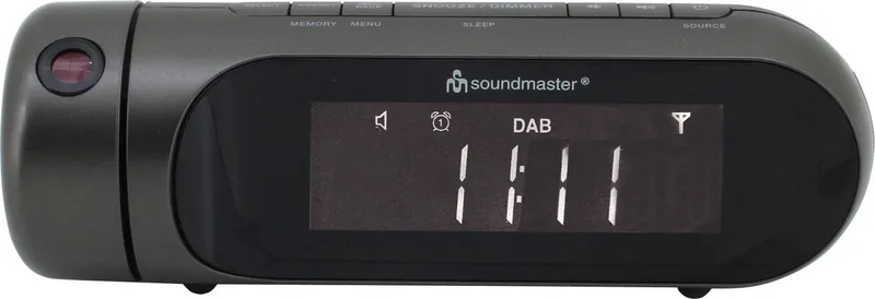 UR6700AN - Digitale DAB+ wekkerradio met projectie van Soundmaster in Zwart – productfoto