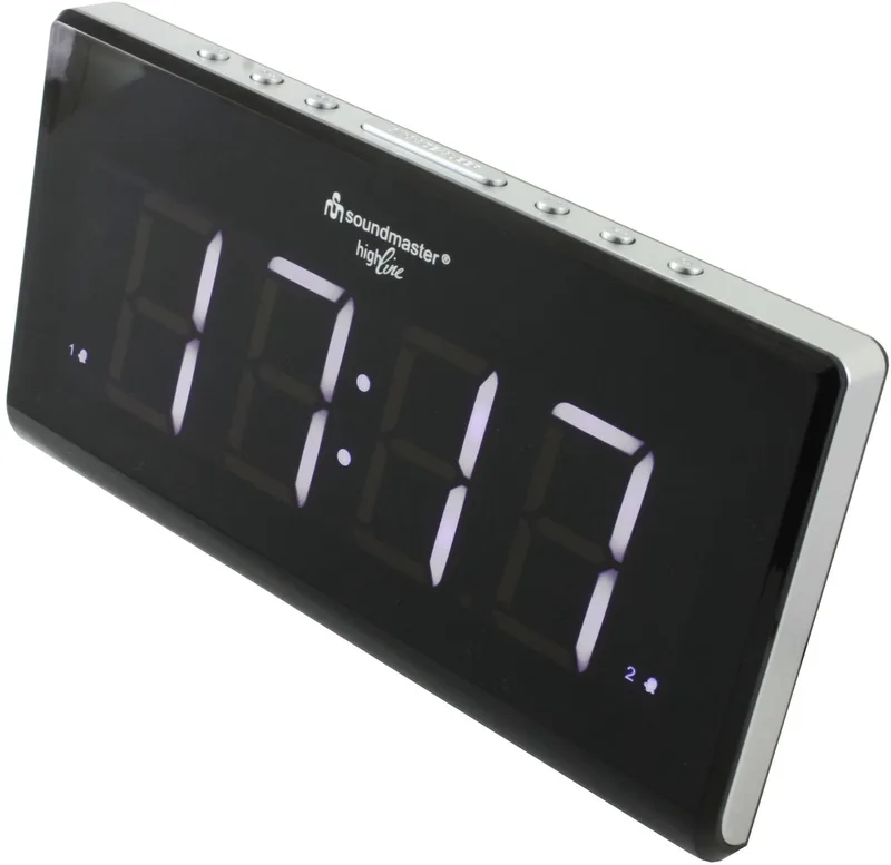 UR8400 Jumbo LED wekkerradio met dimbaar display by Soundmaster in Black – product photo