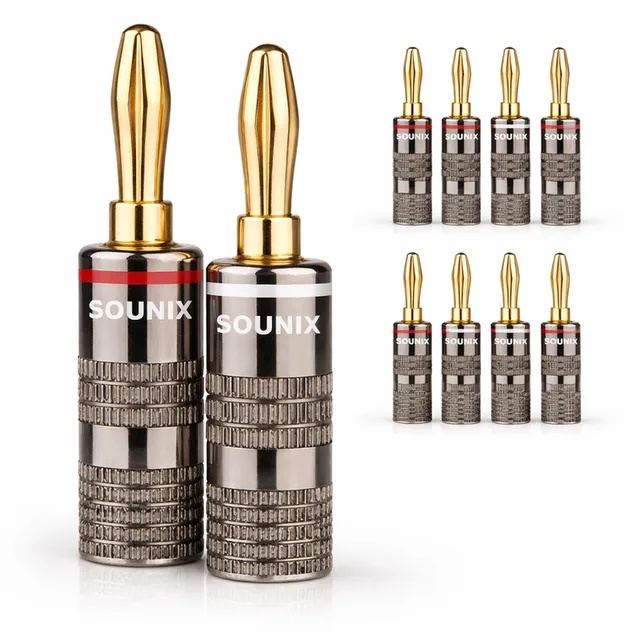 Banaanstekker 8 stuks - Banaan Stekker - Gold plated Luidspreker Stekker – Voor Versterker & Speakers