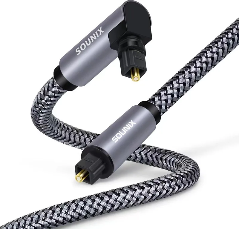 Toslink Optische kabel - 2 meter - Digitale Optische Audio Kabel - toslink audio- Optische kabel van Sounix in Grijs – productfoto
