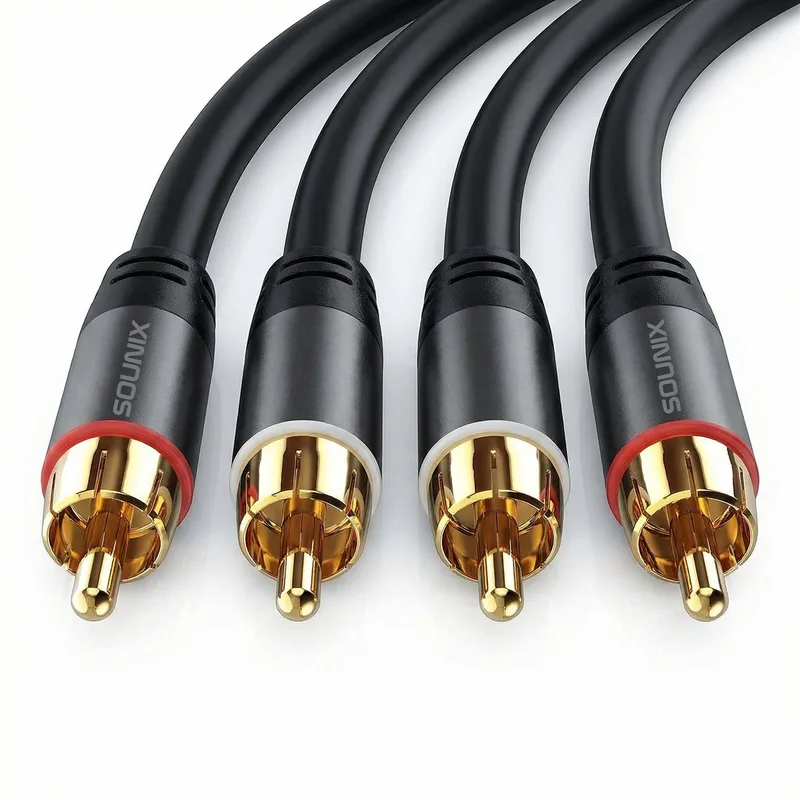 Tulp Stereo Audio Kabel - 2RCA naar 2RCA - Tulp Kabel - 2 Meter by Sounix in Black – product photo