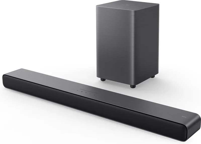 S55H - 2.1 Dolby Atmos Soundbar met draadloze subwoofer van TCL in Zwart – productfoto