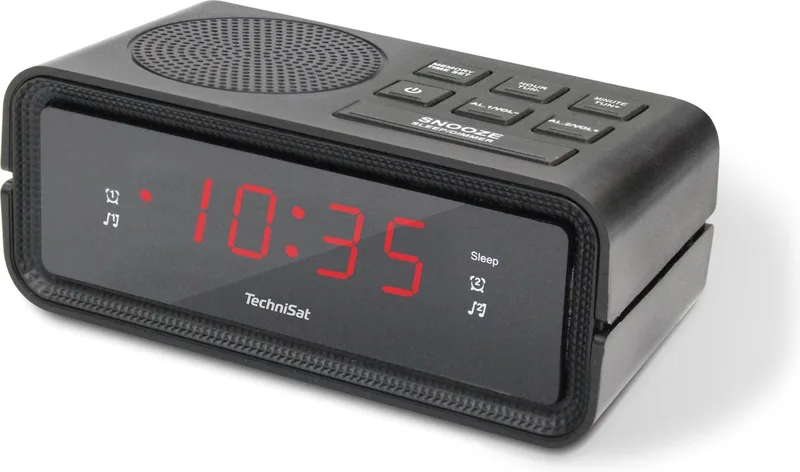 Digiclock 2 wekkerradio - FM - 20 voorkeurzenders - twee alarmen by Technisat in Black – product photo