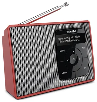 DIGITRADIO 2 Tischradio DAB+, UKW DAB+, UKW, Bluetooth® Weckfunktion Rot-Silber by Technisat – product photo 2 of 2