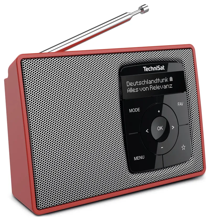 DIGITRADIO 2 Tischradio DAB+, UKW DAB+, UKW, Bluetooth® Weckfunktion Rot-Silber by Technisat – product photo 2 of 2