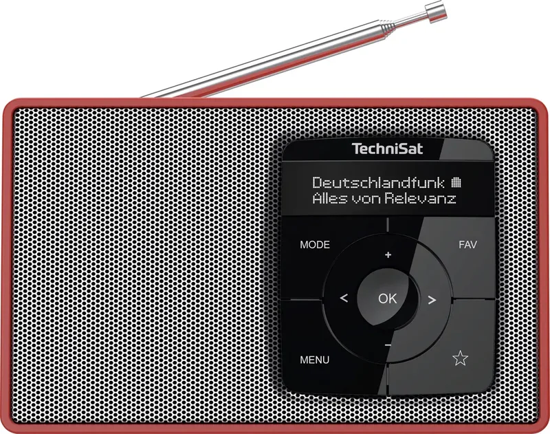 DIGITRADIO 2 Tischradio DAB+, UKW DAB+, UKW, Bluetooth® Weckfunktion Rot-Silber by Technisat – product photo 1 of 2
