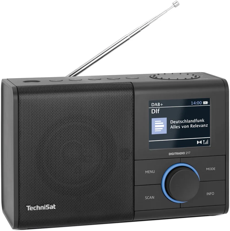 DIGITRADIO 217 - draagbare DAB+ radio met bluetooth op batterijen/lichtnet fra Technisat i Sort – produktbillede