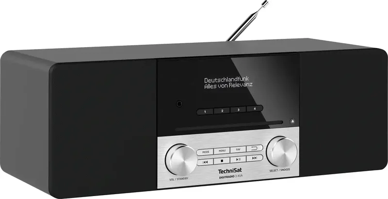 DIGITRADIO 3 ASA Radio/CD-speler DAB+, VHF (FM) CD, Bluetooth Incl. afstandsbediening, Acculaadfunctie van Technisat in Zwart – productfoto 1 van 2