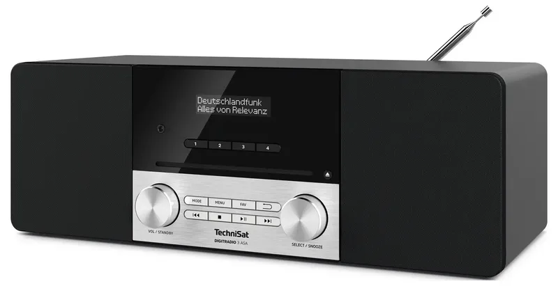 DIGITRADIO 3 ASA Radio/CD-speler DAB+, VHF (FM) CD, Bluetooth Incl. afstandsbediening, Acculaadfunctie van Technisat in Zwart – productfoto 2 van 2
