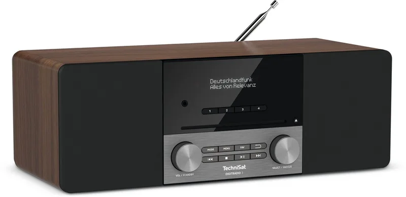 DIGITRADIO 3 Radio DAB+, VHF (FM) CD, USB, Bluetooth Incl. afstandsbediening, Wekfunctie, Acculaadfunctie by Technisat in Noten – product photo 2 of 5