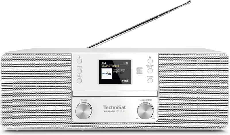 Digitradio 370 CD IR, DAB+, FM, internetradio en CD från Technisat i Vit – produktbild