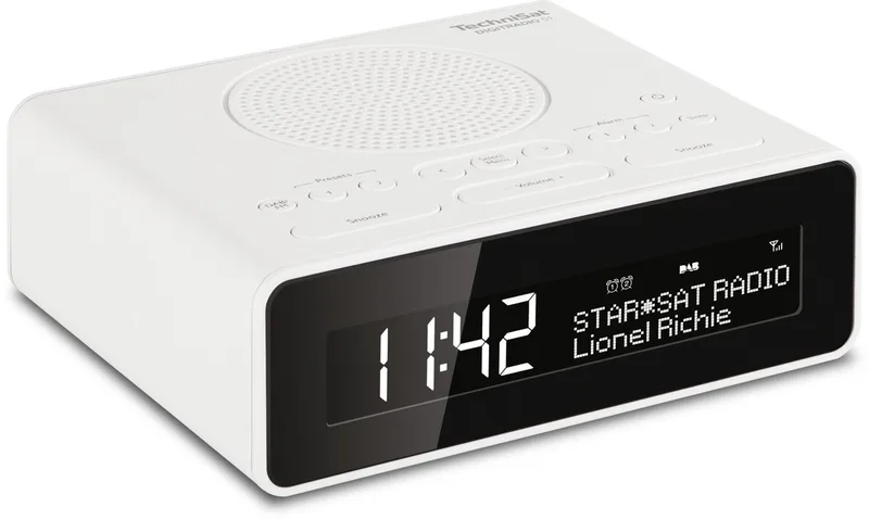DIGITRADIO 51 - DAB+ wekkerradio (DAB, FM, wekkerradio, wekker met twee instelbare wektijden, sluimerfunctie, slaaptimer, dimbaar display, hoofdtelefoonaansluiting) van Technisat in Wit – productfoto