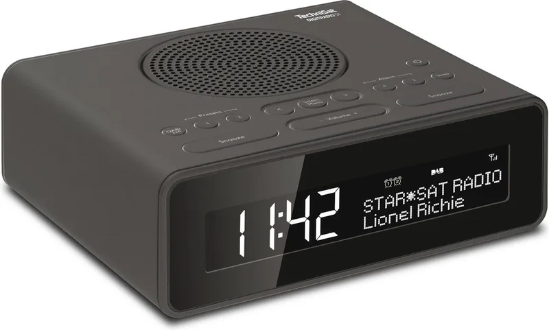 DIGITRADIO 51 - DAB+ wekkerradio (DAB, FM, wekkerradio, wekker met twee instelbare wektijden, sluimerfunctie, slaaptimer, dimbaar display, hoofdtelefoonaansluiting) zwart van Technisat in Antraciet – productfoto