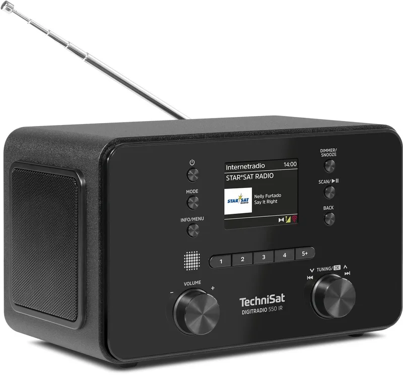DIGITRADIO 550 IR - 10W Stereo Internetradio (DAB+, FM, wifi, Bluetooth, app-bediening, wekker) van Technisat in Zwart – productfoto 1 van 2