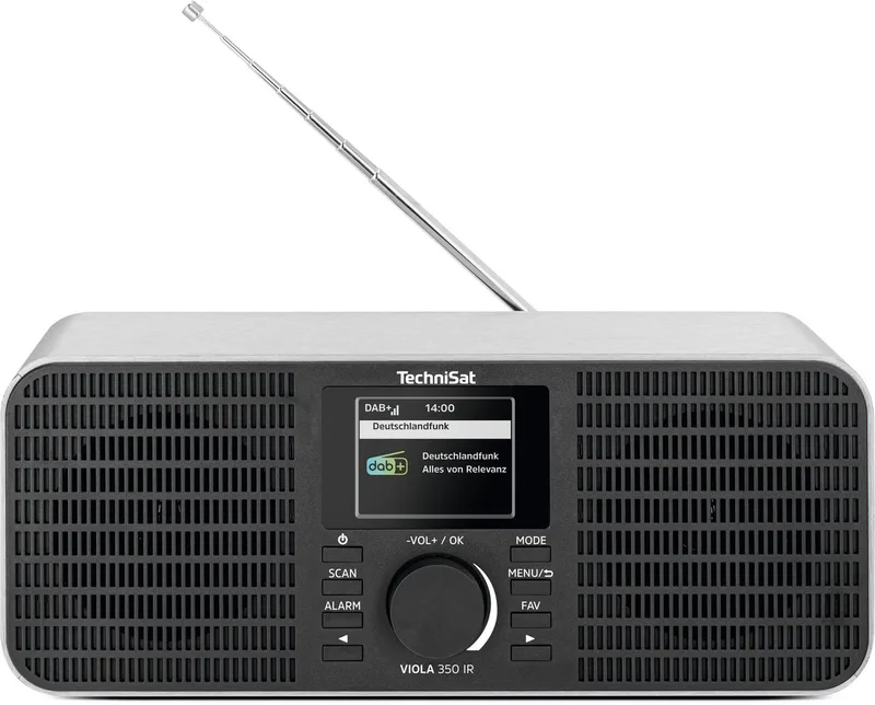 VIOLA 350 IR – 16 watt stereo internetradio met DAB+, FM, Bluetooth, AUX-in, hoofdtelefoonaansluiting, wekker en sleeptimer de Technisat en Argent – photo produit