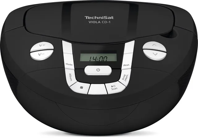 VIOLA CD-1 - draagbare stereo cd-speler, Boombox met praktische draaggreep (radio voor kinderen, FM-radiotuner, Bluetooth-ontvangst, 2 x 1 W RMS-vermogen, net- en batterijvoeding)