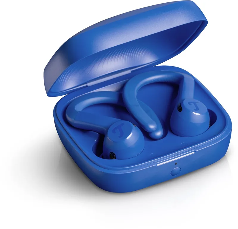 AIRY SPORTS TWS 2 - Draadloze bluetooth sportoortjes - Actieve ruisonderdrukking - Batterijduur tot 58 uur - Snellaadfunctie - Touch control - Handsfree-functie by Teufel in Ruimteblauw – product photo