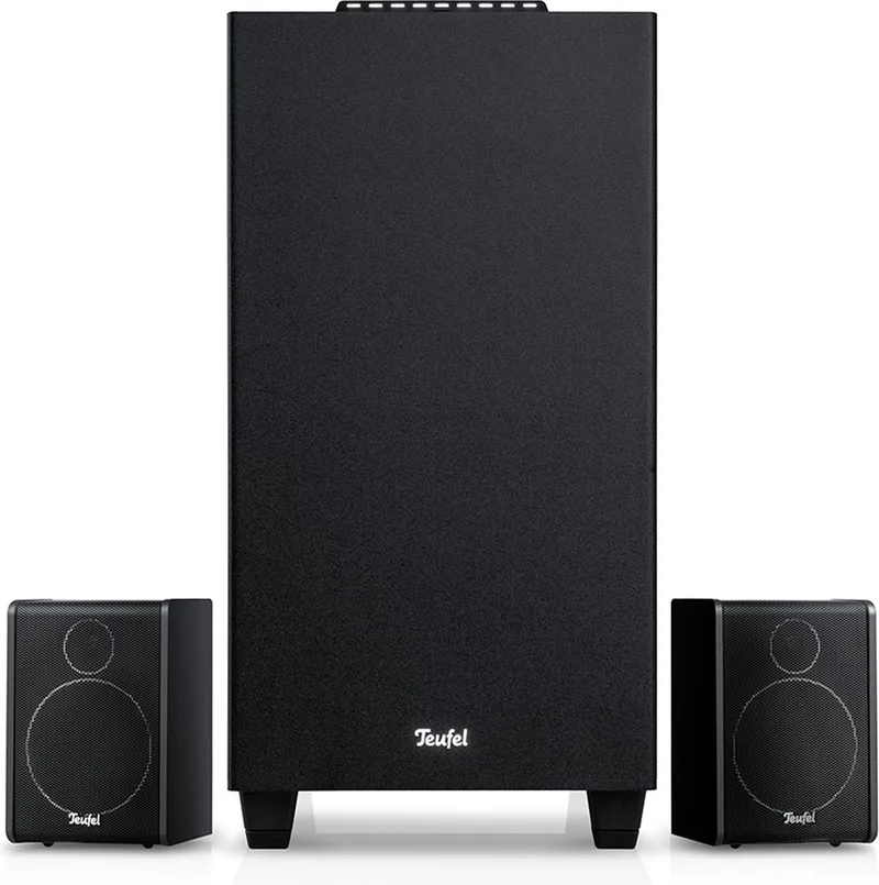 CONSONO 25 CONCEPT 2.1 set - Speelklaar 2.1-systeem - Subwoofer met geïntegreerde AV-ontvanger met bluetooth 5.0 van Teufel in Zwart – productfoto