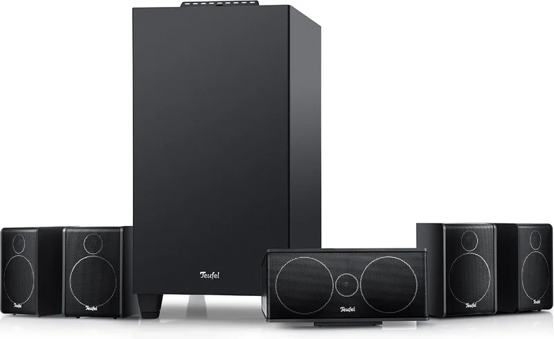 CONSONO 25 CONCEPT Surround 5.1 set - Home cinema set incl. subwoofer met geïntegreerde AV-ontvanger - Bluetooth 5.0 van Teufel in Zwart – productfoto