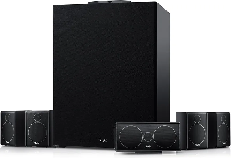 CONSONO 25 CONCEPT Surround Power Edition 5.1 set - Home cinema set incl. subwoofer met geïntegreerde bluetooth AV-ontvanger van Teufel in Zwart – productfoto