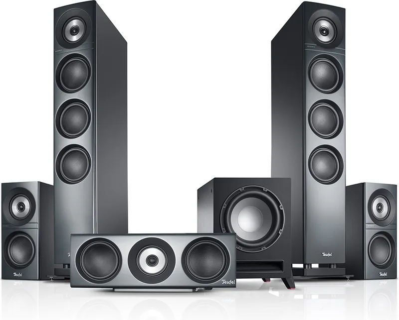 Definion 3 Surround Power Edition 5.1-Set - High end surround set met vloerstaande speakers - Gepatenteerd SCA-coaxiaal chassis - Subwoofer de Teufel en Anthracite – photo produit