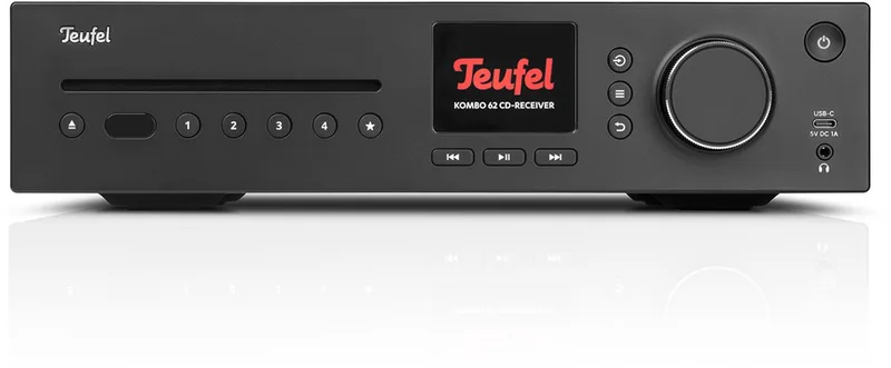 KOMBO 62 Mk2 cd-receiver - 2.1 cd-receiver, DAB+/FM-radio, Spotify Connect, bluetooth van Teufel in Night Black – productfoto