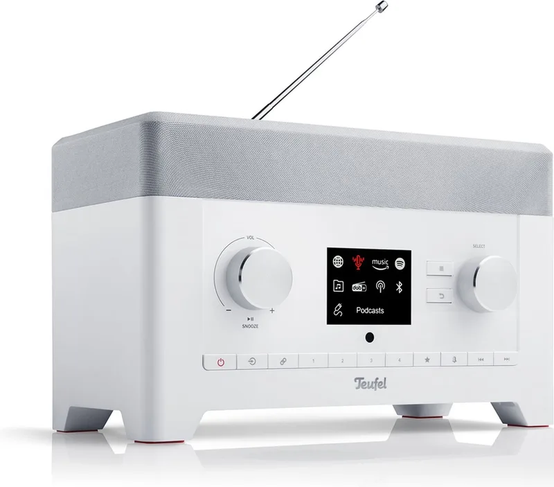 RADIO 3SIXTY - Internetradio met DAB+, FM, bluetooth, Spotify Connect, 360-gradengeluid, voorkeuzezenders van Teufel in Wit – productfoto