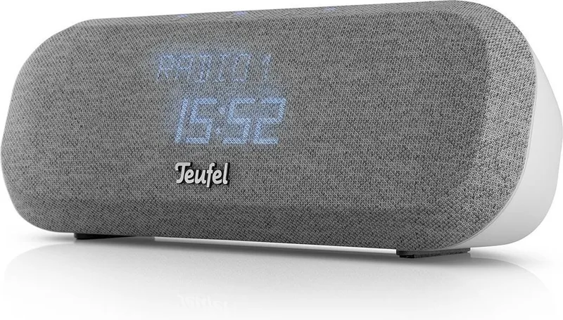 RADIO ONE - Hifi-wekkerradio met DAB+/ FM - Dimbaar display - 4 wekgeluiden van Teufel in Lichtgrijs – productfoto