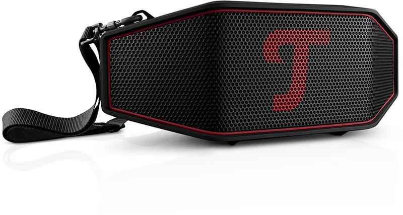 ROCKSTER CROSS 2 - Robuuste bluetooth stereo speaker, batterij tot 38 uur, IPX5 straalwaterdicht, Party link-functie - Black & Red van Teufel in Black & Red – productfoto