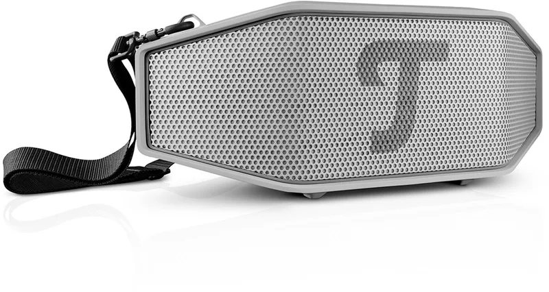 ROCKSTER CROSS 2 - Robuuste bluetooth stereo speaker, batterij tot 38 uur, IPX5 straalwaterdicht, Party link-functie van Teufel in Lichtgrijs – productfoto