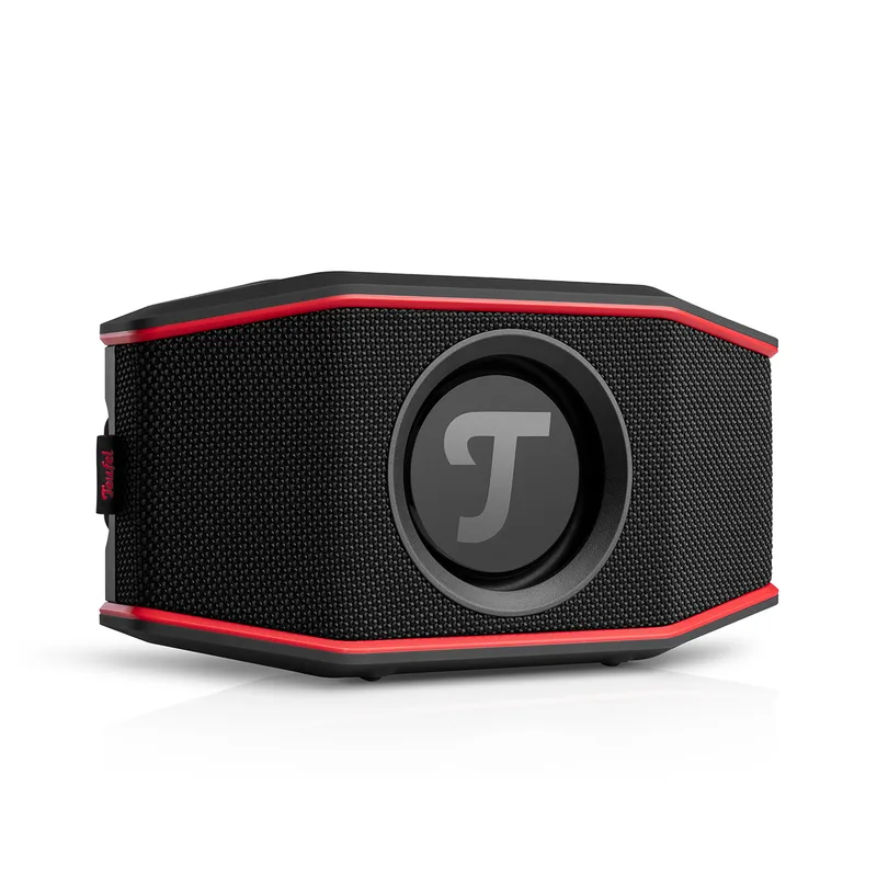 ROCKSTER GO 2 Bluetooth stereoluidspreker Tot 28 uur batterij Waterdicht Touch control Zwart & Rood by Teufel – product photo