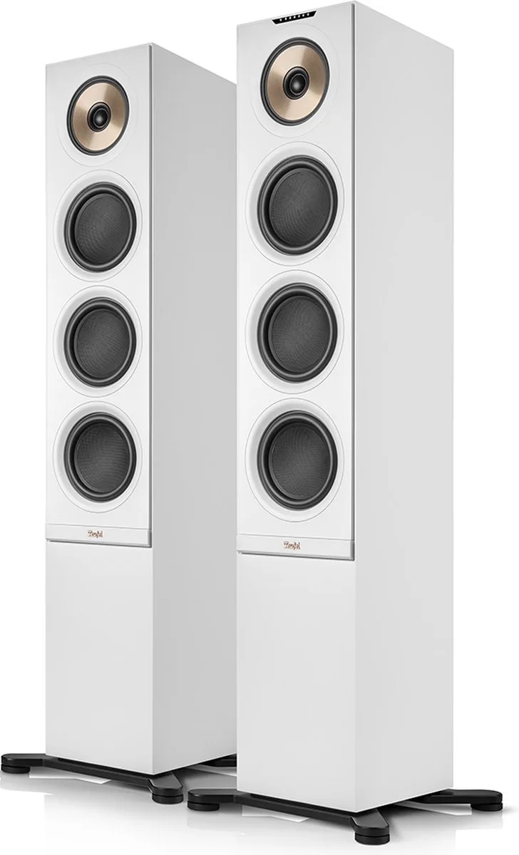 STEREO L 2 - Vloerstaande streaming speakers - Wifi, bluetooth - Coaxiaal chassis - Airplay 2, Google Cast, Tidal, Spotify Connect - Set van 2 van Teufel in Wit – productfoto