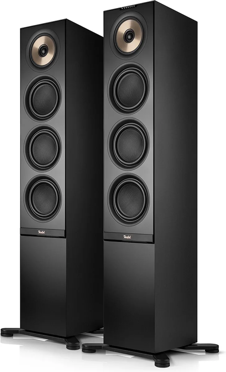 STEREO L 2 - Vloerstaande streaming speakers - Wifi, bluetooth - Coaxiaal chassis - Airplay 2, Google Cast, Tidal, Spotify Connect - Set van 2 van Teufel in Zwart – productfoto