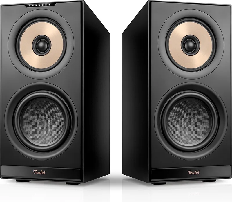 STEREO M 2 - Wifi/bluetooth boekenplankspeaker - 3-kanaals systeem - AirPlay 2 - Chromecast - Bluetooth - Multiroom compatibel - Set van 2 van Teufel in Zwart – productfoto